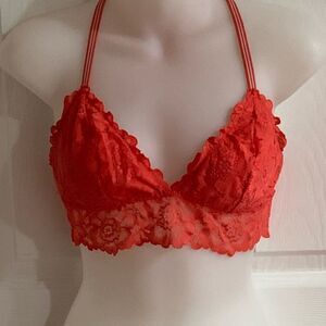 Aerie Coral Lace Bralette, M